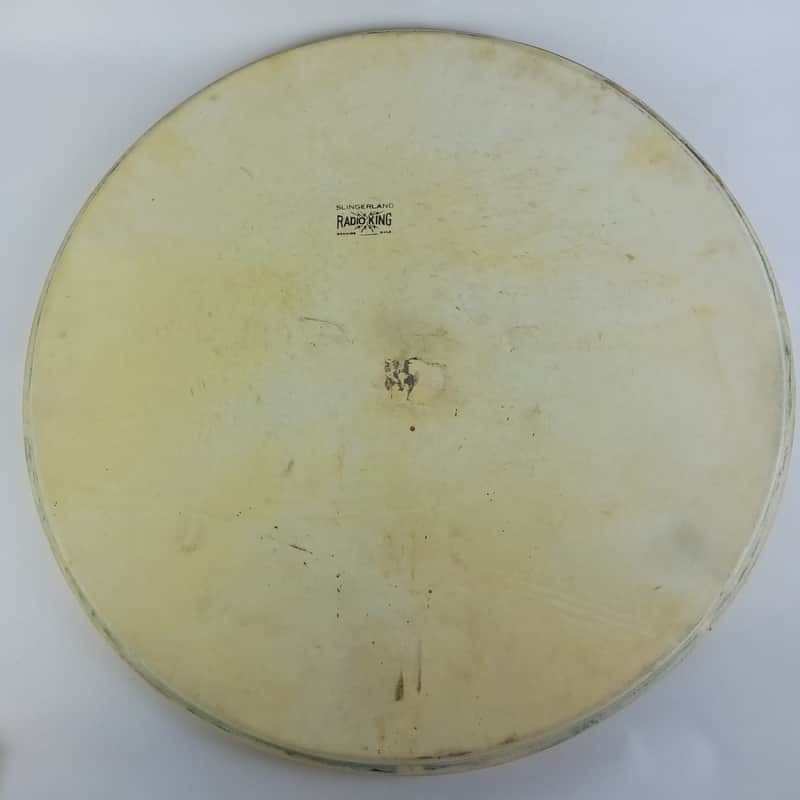 Slingerland 22"Radio King"Calfskin Bass Drum Head Vintage40s Sparks Logo USA*VG* image 1