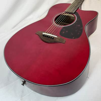 Yamaha FSX800C RR Concert Size Solid Sitka Spruce Top Acoustic Electric Guitar, Ruby Red image 4