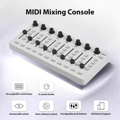 MIDI Controlle Midi Mixer Midi Foot Controller USB MIDI Controller Mixer with 43 Buttons 8 Knobs 8 Push Buttons BT Connection Battery/Type-C Power Supply Mini Midi Keyboard image 4