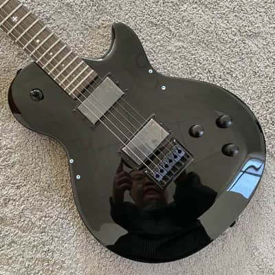 LAG Glossy Black HH Electric Guitar, Solid Mahogany Body, Mahogany Neck, Rosewood Fretboard image 1