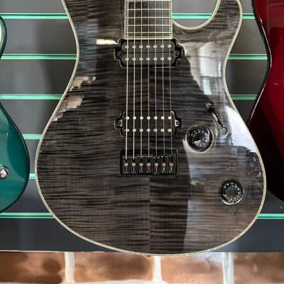 Mayones Regius 7M Baritone 2012 Translucent Graphite Gloss 7 String Guitar image 2