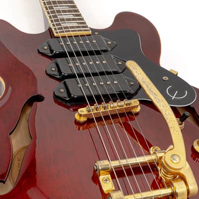 Epiphone Riviera Custom P93 Semi-Hollow Electric Guitar Wine Red w/ Bigsby P90s Bild 12