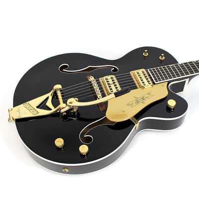 Gretsch G6120BK Pro Chet Atkins Hollow Body  Black w/ Gold Electric Guitar image 10