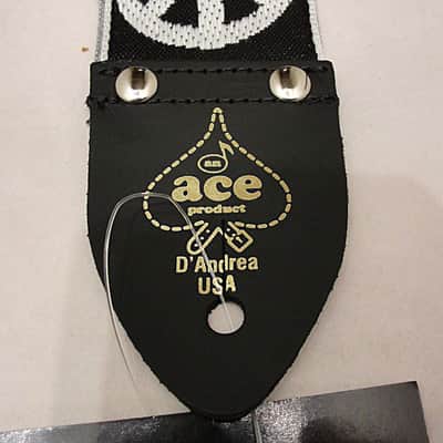 D'andrea Ace Reissue ACE6 Peace Jacquard Weave 2" wide Guitar Strap 2016 Black / White image 3