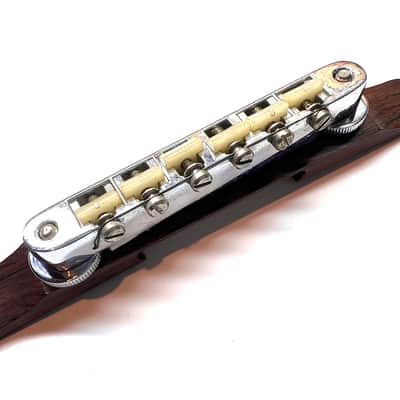 Gibson Forge ABR-1 guitar bridge Nylon wire stamp Les paul original vintage USA paf 1965-1970’s - Chrome image 3