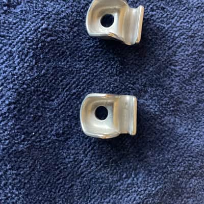 Slingerland Radio King Rim Clips (2) Nickel on Brass for Single Flange Rims on Snare Drum, Tom - VERY GOOD image 4