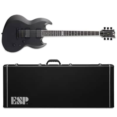 ESP E-II Viper Baritone Charcoal Metallic Satin Electric Guitar + Hardshell Case EII - Brand New - Stainless Steel image 1