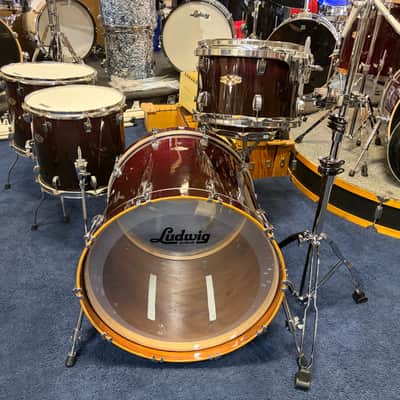 Ludwig Epic X Over 5 piece/hardware 2013 - Cherry see thru lacquer image 2