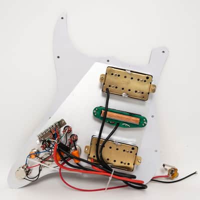 Hsh Prewired Strat Pickguard Set Coil Split Humbucker Pickups Loaded Strat Pick Guard Guitar Mute Switch Output Mute Switch For Fender American/Mexican Stratocaster Style Guitar (Red Tortoise) image 3