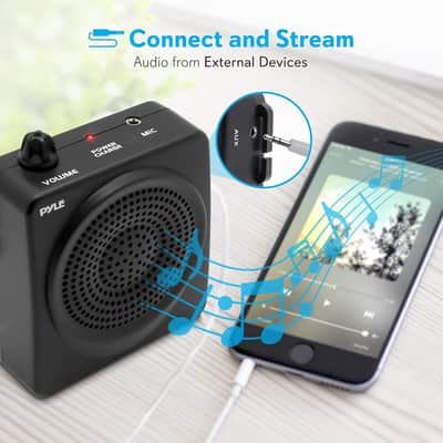 Portable PA Speaker and Voice Amplifier: Compact Waistband with Rechargeable Battery, Includes Headset Microphone & 3.5mm Aux Jack - Ideal for Tour Guides, Teachers, and Meetings image 5