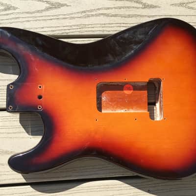 1996 American Standard / Strat Plus Stratocaster Body. Classic black finish, 1990s USA part image 4