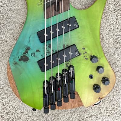 Ibanez EHB1505MOISF Multi Scale Headless 5-String Bass - Ocean Inlet Flat Finish image 3