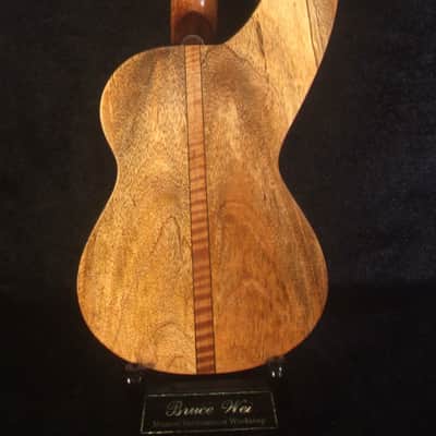 Handmade 5 String Harp Style Concert Ukulele Solid Mango, MOP Vine Inlay, Bruce Wei HU15-2003 image 7