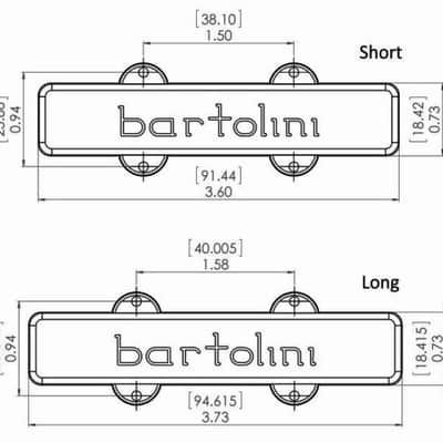 Bartolini 9SU L/S 4 String Jazz Bass Single Coil Pickup Set 2010s - Black image 2