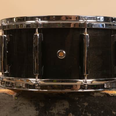1990s Pearl 6.5x14 Masters Custom Black Mist Snare Drum image 6