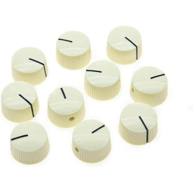 10pcs Aged White Vintage Barrel Guitar Amplifier Knob Round Knobs with Set Screw image 1