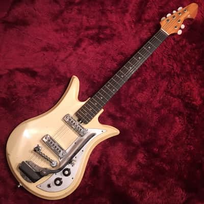 c.1966 Teisco SM-2L MIJ Vintage Guitar "Tulip"  Aged White image 2