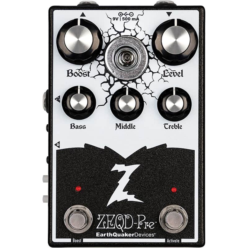 EarthQuaker Devices ZEQD-Pre Tube Preamp Pedal - Regular Black and White image 1