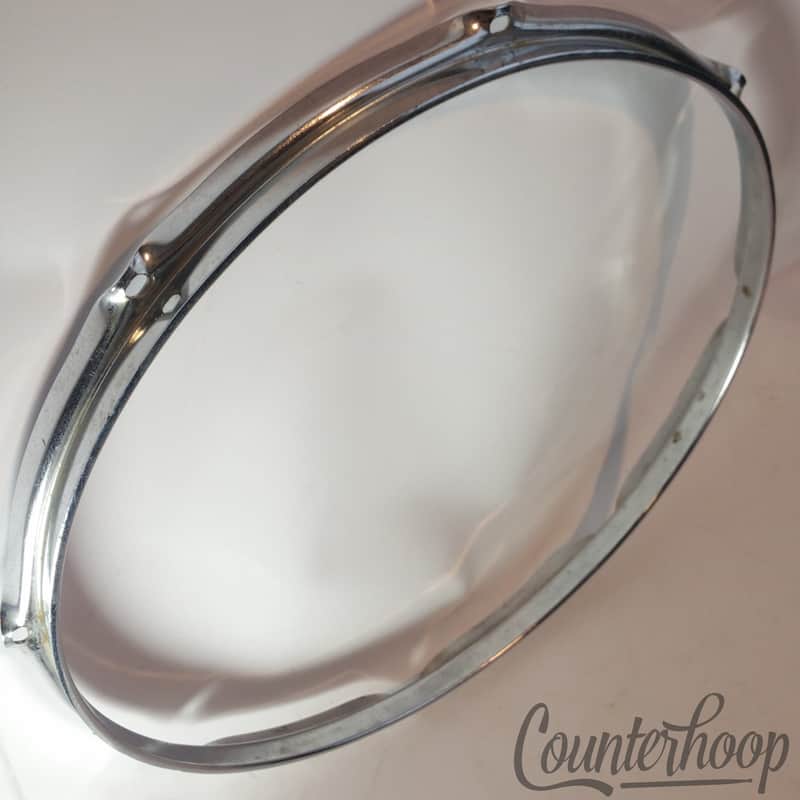 *Ludwig 15" Tom/Marching Snare Drum Batter Rim/Hoop 8-Lug Chrome Vintage 60s USA image 1