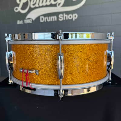 Vintage Gretsch 6-Lug Dixieland 5.5x14 Snare Drum in Gold Sparkle image 4
