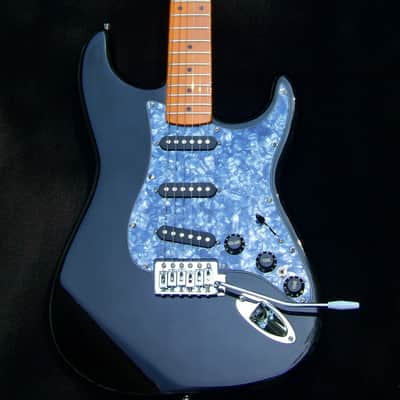 Mahogany Black Strat+7 Sound Switch+ Maple Neck w/Dual Action Truss Rod+Bridge Tone Control+TrebleBleed+Matched Custom Pickups+Leveled and Crowned Frets with Low Action Setup! image 2