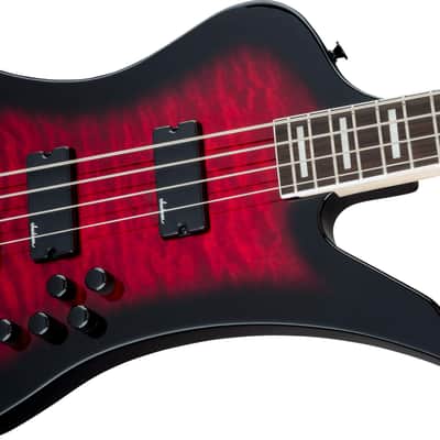 Jackson JS Series Kelly Bird Bass JS3Q Transparent Red Burst image 7