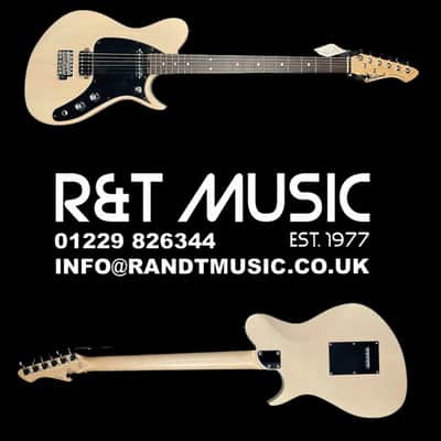 Aria Pro II Jet Baritone Electric Guitar in See Through Vintage
