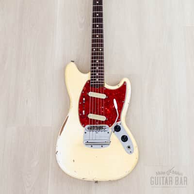 1965 Fender Mustang Vintage Offset Guitar Olympic White w/ Case image 2
