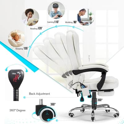 Ergonomic Studio Producer Chair with Heat & Massage – Reclining High Back Recording Desk Seat for Mixing & Long Sessions image 6