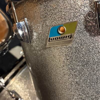 Ludwig Concert Tom Set early 70's - Silver Sparkle Clear Maple interiors image 8