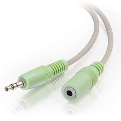 C2G 25' 3.5mm M/F Stereo Audio Extension Cable, PC-99 Color-Coded