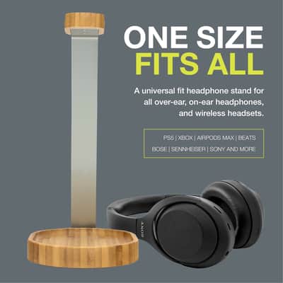 Knox Gear Wooden Headphone Stand (Bamboo Brown) image 3