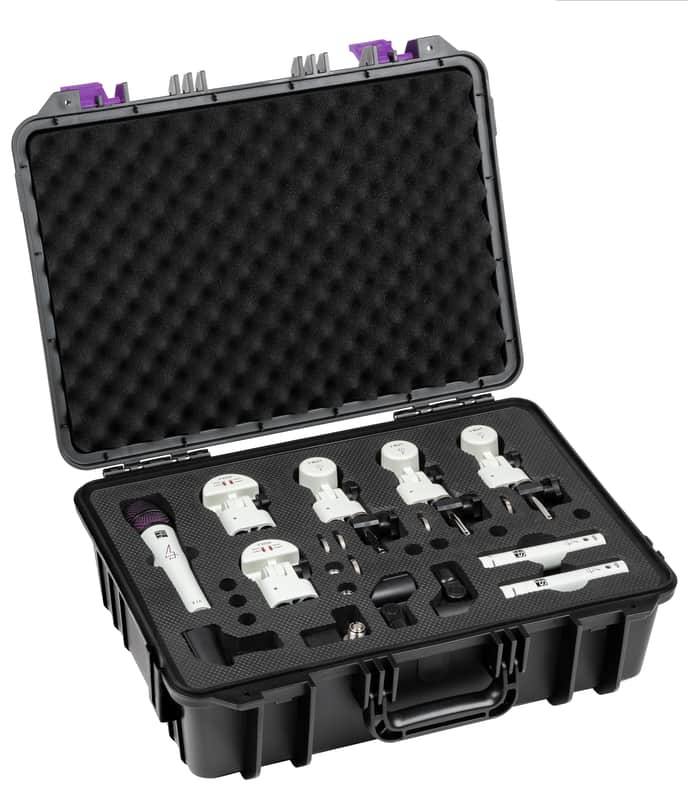 sE Electronics VPACKEC Eloy Casagrande Signature V Pack Feat 2 V Kick, 3 V Beat, 4 V Clamps, 1 V7 X, Pair of sE8 in White & Purple w/Case image 1