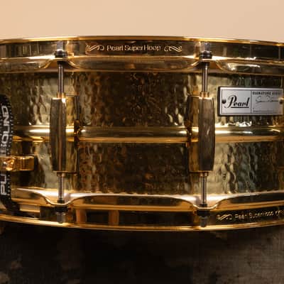 Pearl 5.5x14 Jimmy DeGrasso Signature Hammered Brass Snare Drum image 10