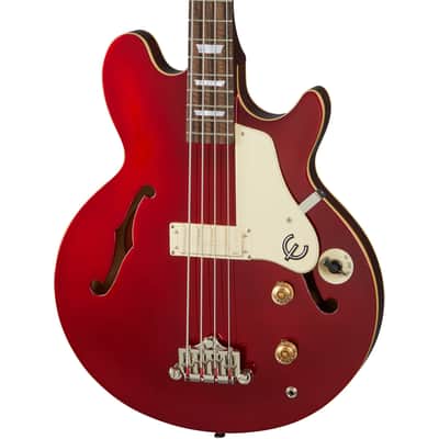 Epiphone Jack Casady Semi-Hollow Electric Bass Guitar, Sparkling Burgundy image 1