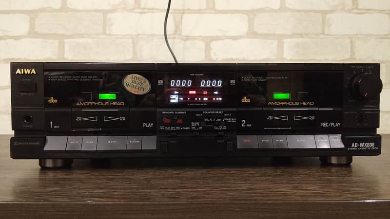 AIWA AD-WX808 Rare Vintage Dual Cassette Deck dbx Dolby HX Pro Warranty image 1