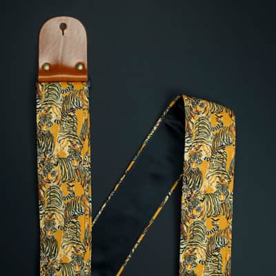 Mr.Strapsky Eye Of The Tiger Wide Guitar Strap with Italian Satin image 1