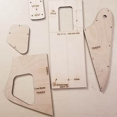 Guitarsbydesign Firebird Guitar Body Template For Strat Neck/bridge image 3