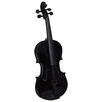 Cxxss Violin Full Set with Bow and Chin Rest Black 4/4-Black image 14