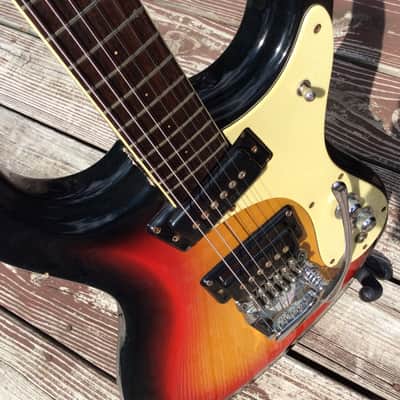 1966 Mosrite Ventures Model MK 1 Sunburst vintage with original case image 17
