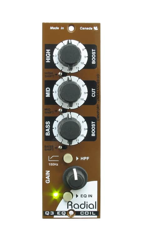 Radial Q3 500 Series 3-Band EQ Module 2010s - Brown image 1
