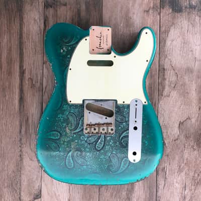 FRANCHIN Mars guitar body Sherwood Green Paisley Relic Aged Nitro Lacquer SS Poplar Telecaster-Tele-T-Style Made in Italy - Stock piece #23010626 image 4