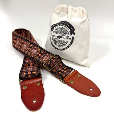 Walker & Williams H-46 Vintage Series Plush Back, Black Sunset Orange Woven Strap w/Chestnut Ends image 6