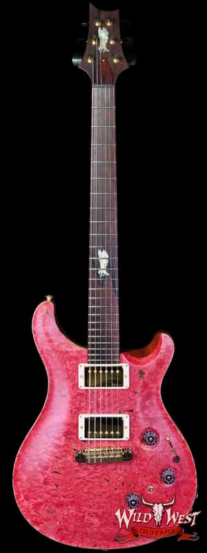 Paul Reed Smith PRS Private Stock # 11317 Custom 24 Piezo Stoptail Maple Burl Top Madagascar Rosewood Fingerboard Bonnie Pink 7.80 lbs image 1