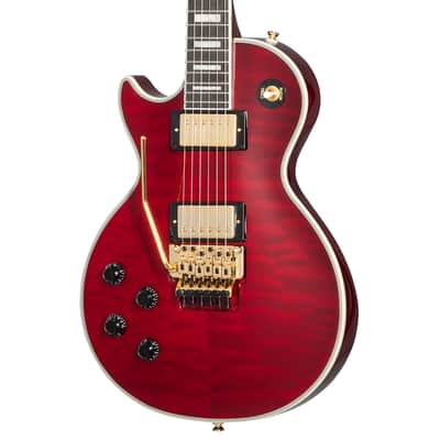 Epiphone Alex Lifeson Signature Les Paul Custom Axcess Left-Handed Guitar - Quilt Ruby image 13
