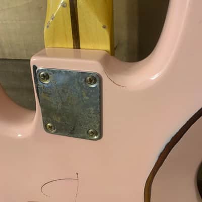 Real Life Relics Squier Jazz Bass Shell Pink Refinish Nitro Lacquer image 8