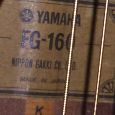 Yamaha FG-160 Dreadnought acoustic guitar Made in Japan! Tan label image 5