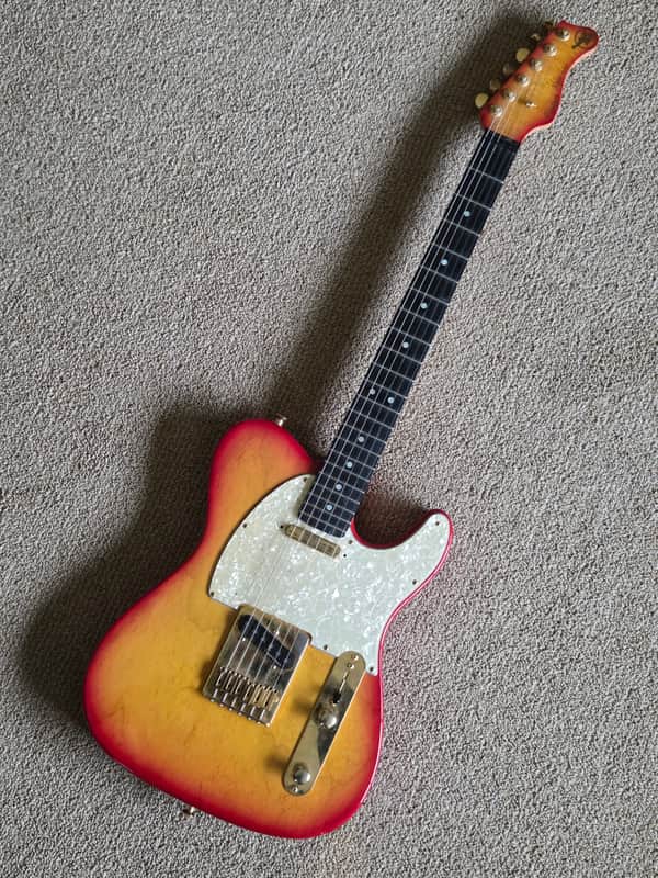 early-90s Valley Arts Custom Pro T-shape Sunburst Mike McGuire signed