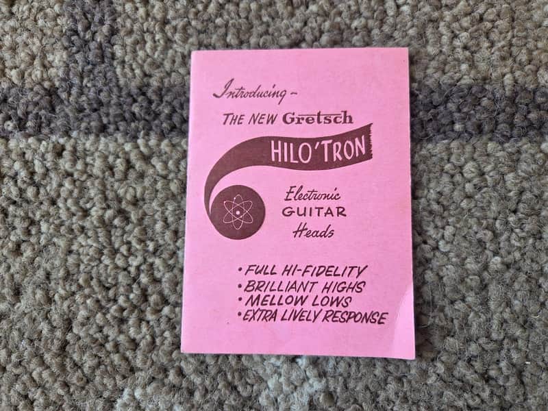 Vintage Circa 1958 Gretsch "Introducing Hilo'Tron" Pickup Instruction Card Booklet! Rare, Original Case Candy, Paperwork! image 1