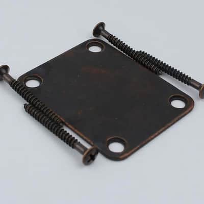 Tele Style Set Guitar Bronze Bridge, Control Plate, Knobs, Neck Plate, Jack Plate image 6